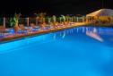 Beach Hotel, Marigot Bay, swimming pool by night